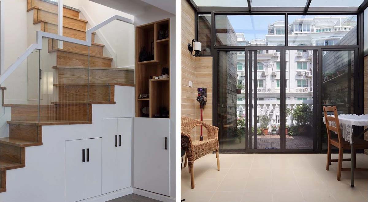 通向二樓露臺的樓梯