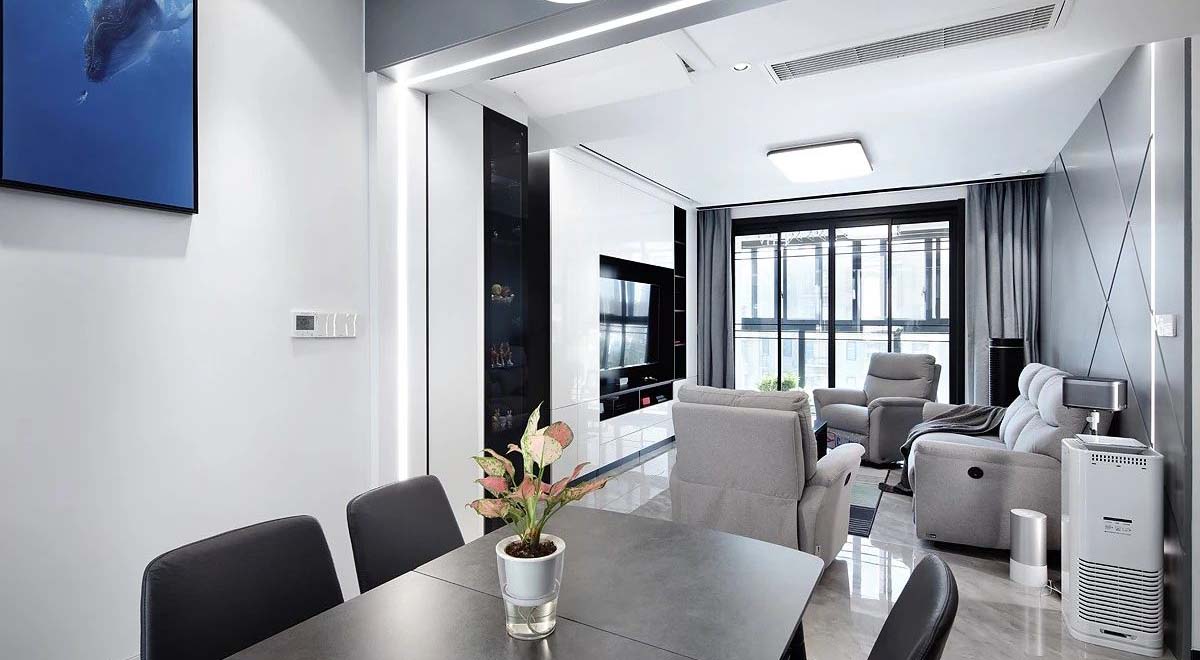 客廳實(shí)景效果圖（餐廳視角）